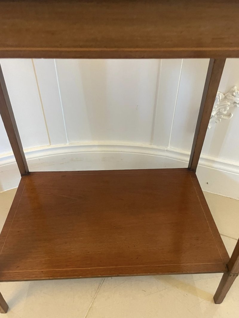 Antique Edwardian Quality Mahogany Inlaid Lamp Table - Image 10